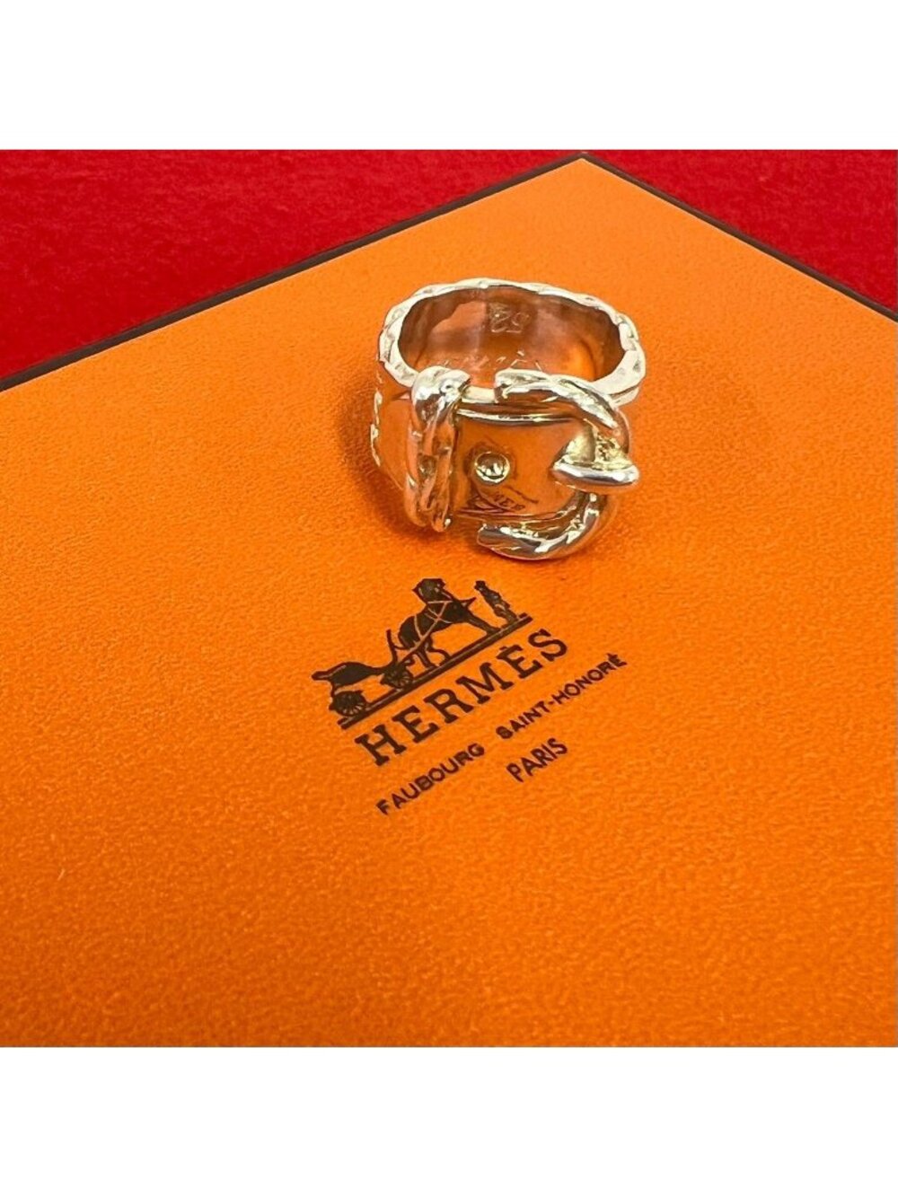 Hermes Vintage Diane Ring 925 Sterling Silver